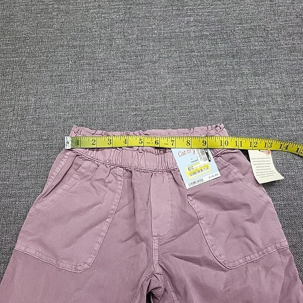 Kids Girls Pull On Utility Pants with Pockets Medium Size 8 Light Plum Purple